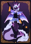 anthro female horn magical_girl_outfit markings scepter smug solo tail shinystarshard mythology shawaterasu dragon mythological_creature mythological_scalie scalie absurd_res hi_res