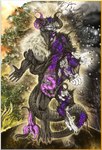 ancient anthro balance bone ichor male painting skull solo tail 8i_ll_lon mythology softbeeplease sonata_the_dragon deity dragon mythological_creature mythological_scalie scalie hi_res