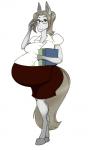 anthro belly big_belly book brown_eyes clothing eyewear female glasses hair pregnant solo riddleaugust equid equine horse mammal 3:5 hi_res