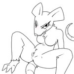 anthro blush female genitals male nude nude_anthro pussy rat_tail solo tail anonymous_artist 4chan save_the_princess humanoid mammal murid murine rat rodent 1:1 monochrome sketch