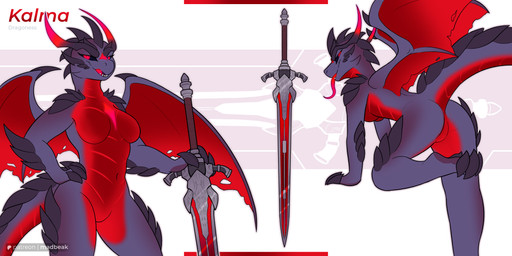 anthro breasts dominant dominant_female evil_grin evil_look featureless_breasts featureless_crotch female gem glowing glowing_body glowing_eyes medium_breasts melee_weapon multiple_poses navel non-mammal_breasts non-mammal_navel nude plated_scales pose scales smile solo spikes sword tail ventral_scales weapon wings madbeak european_mythology mythology kalma_(cynderthedragoness39) dragon mythological_creature mythological_scalie scalie western_dragon absurd_res hi_res model_sheet