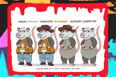 1980s_theme accessory_only anthro belt blood bodily_fluids boots bottomwear bright_colors casual_nudity cheek_tuft chest_tuft clothing clyde_vermin_(the_party_animals) cowboy_hat denim denim_bottomwear denim_clothing dirty dirty_clothing eyebrows facial_tuft fangs flannel_shirt footwear hat head_tuft headgear headwear horror_(theme) humor jeans male no_genitals nude pants pink_nose quote round_ears shoes sleeveless_shirt slightly_chubby smile solo teeth text tuft v-neck_shirt wheat whittle whittling alystairphantem the_party_animals american_opossum mammal marsupial 3:2 absurd_res english_text hi_res model_sheet