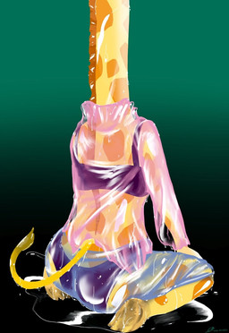 anthro big_butt bra butt clothing female kneeling long_neck looking_away panties pose solo sweater tail topwear translucent translucent_clothing underwear wet wet_clothing youngperv cartoon_network my_gym_partner's_a_monkey ingrid_giraffe giraffe giraffid mammal hi_res pinup