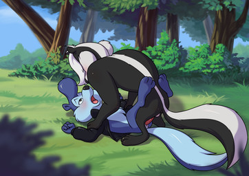 3_toes anal anal_penetration anthro balls big_tail biped black_body black_clothing black_jacket black_nose black_topwear bottomless clothed clothing countershade_face countershade_torso countershading duo feet from_front_position genitals grass hair hair_over_eyes jacket jacket_only leather leather_clothing leather_jacket leather_topwear looking_at_another looking_at_partner looking_pleasured lying male male/male male_penetrated male_penetrating male_penetrating_male missionary_position nude on_back open_mouth outside outside_sex penetration penile penile_penetration penis_in_ass plant plantigrade purple_body purple_hair sex shrub smile tail toes tongue topwear topwear_only white_body white_hair minum looney_tunes tiny_toon_adventures warner_brothers johnny_pew pitu_le_pew mammal mephitid skunk striped_skunk 2025 absurd_res hi_res cousins_(lore) incest_(lore)