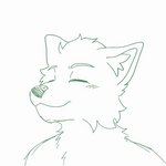 anthro blush blush_lines green_line_art happy male solo vibing wiggle wobble cosmictwilight canid canine canis mammal wolf 1:1 2d_animation animated colored_line_art hi_res monochrome short_playtime sketch