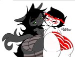 breasts butt clothed clothing duo female female/female tail topless nuttybonkerz homestuck ms_paint_adventures jade_harley jane_crocker animal_humanoid canid canid_humanoid canine canine_humanoid dog_humanoid human humanoid mammal mammal_humanoid hi_res