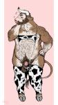 animal_genitalia animal_print animal_print_bikini anthro balls barazoku beard big_balls bikini biped blush body_hair clothed clothing cloven_hooves cow_print facial_hair flaccid genitals hair hairy hooves horn legwear looking_at_viewer male one-piece_swimsuit overweight overweight_anthro overweight_male pattern_bikini pattern_clothing pattern_swimwear penis pubes sheath sling_bikini solo standing swimwear thick_thighs thigh_highs two-piece_swimsuit unguligrade wardrobe_malfunction geier bovid bovine cattle mammal 2019 digital_drawing_(artwork) digital_media_(artwork)