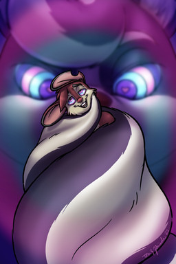 anthro coiling dominant duo fur half-closed_eyes heart_eyes heart_symbol hypnosis male male/male mind_control narrowed_eyes open_mouth open_smile ringed_eyes size_difference smile submissive tail tail_coil tekandprieda_(artist) the_rune_tapper malfetid_(tekandprieda) tek_(tekandprieda) mammal mephitid murid murine rat rodent skunk 2:3 digital_media_(artwork) hi_res story_at_source