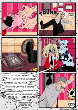 black_spots dialogue duo falling female feral fur group male pictures speech_bubble spots text trio white_body white_fur redundantmodule 101_dalmatian_street 101_dalmatians disney alfred_bright doug_(101_dalmatians) hunter_de_vil perdita pongo canid canine canis dalmatian domestic_dog human mammal comic english_text hi_res