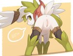 anus butt clitoris female feral genitals green_eyes looking_at_viewer pussy rear_view simple_background solo white_body zinfyu nintendo pokemon generation_4_pokemon legendary_pokemon pokemon_(species) shaymin sky_forme_shaymin absurd_res digital_media_(artwork) hi_res shaded