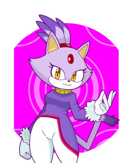anthro bottomwear clothed clothing dipstick_hair dipstick_tail eyelashes female female_anthro forehead_gem fur gem gloves hair handwear jewelry markings necklace pants pattern_background pink_background ponytail purple_body purple_clothing purple_fur simple_background smile solo tail tail_markings white_background white_body white_bottomwear white_clothing white_fur white_gloves white_handwear white_pants yellow_eyes chonzo sega sonic_the_hedgehog_(series) blaze_the_cat domestic_cat felid feline felis mammal hi_res