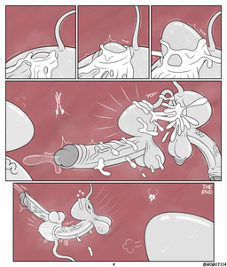 5_panel_comic anal anal_birth anal_penetration anus balls big_balls big_penis birth black_outline bodily_fluids erection foreskin genital_fluids genitals glans grey_glans group heart_symbol huge_penis hyper hyper_genitalia hyper_penis leaking_precum live_birth long_tail male male/male monotone_body motion_lines outline page_number penetration penis pop_(sound_effect) precum precum_squirt retracted_foreskin sperm_cell spurting tail text the_end thrusting vein veiny_penis white_balls white_body white_penis white_tail r0b0t cell_(organism) living_sperm 2025 artist_name comic digital_drawing_(artwork) digital_media_(artwork) hi_res url