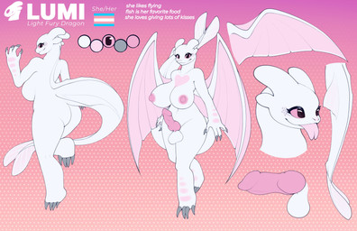 anthro balls big_breasts breasts butt claws dragon_wings finger_claws genitals gynomorph happy heart_symbol intersex nipples penis pink_eyes pink_nipples pink_nose pride_color_flag scales smile solo toe_claws tongue tongue_out white_body white_scales wings blu_shun dreamworks european_mythology how_to_train_your_dragon mythology dragon fury_(httyd) light_fury mythological_creature mythological_scalie scalie western_dragon absurd_res hi_res model_sheet