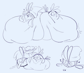 ambiguous_feral ambiguous_gender antennae_(anatomy) ass_to_ass beak belly belly_expansion big_belly big_butt blue_background blue_beak blue_body blue_eyes blue_feathers blue_tongue blush blush_lines burp_cloud burping butt butt_expansion chubby_cheeks clothing expansion eyelashes eyes_closed face_on_belly face_squish feather_hair feathers female feral group hair half-closed_eyes hat hat_only headgear headgear_only headwear headwear_only heart_symbol hearts_around_head huge_belly huge_butt hyper hyper_belly larger_female limbless long_hair looking_at_another morbidly_obese morbidly_obese_female mostly_nude mostly_nude_female narrowed_eyes no_pupils obese obese_female open_beak open_mouth overweight overweight_female pseudo_hair simple_background size_difference smaller_ambiguous smaller_feral squish tail tail_feathers thin_eyebrows tongue trio weight_gain fizzooka angry_birds angry_birds_stella rovio_entertainment sega stella_(angry_birds) willow_(angry_birds) arthropod avian beetle bird cockatoo columbid crowned_pigeon cucujoid galah insect ladybug parrot pigeon 2023 digital_drawing_(artwork) digital_media_(artwork) english_description flat_colors hi_res multiple_images