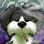 1:1 anthro calm canid canine canis chest_tuft content domestic_dog drugs eyes_closed floppy_ears hair low_res male mammal marijuana solo tuft victor_mutt vmutt