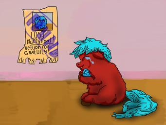 ambiguous_feral ambiguous_gender blue_body blue_fur blue_hair blue_tail bodily_fluids brown_hooves crying duo eyes_closed feral fur hair happy holding_another hooves hug missing_poster neonate poster red_body red_fur reunion side_view sitting tail tears tears_of_joy text young young_ambiguous young_feral artist-kun fluffy_pony fluffy_pony_(species) mammal 4:3 digital_media_(artwork) english_description english_text shaded mother_(lore) mother_and_child_(lore) parent_(lore) parent_and_child_(lore)