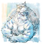 abs anthro biceps blush clothed clothing duo hug hugging_another hugging_from_behind male male/male muscular muscular_anthro muscular_male pecs romantic romantic_couple topless caffeinecanine lifewonders live_a_hero monomasa sadayoshi canid canine canis domestic_dog husky mammal nordic_sled_dog spitz wolf hi_res