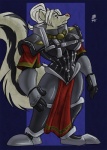 adepta_sororitas anthro armor boob_armor breasts clothed clothing costume female grey_eyes solo tail tattoo donryu contessaskunk warhammer_(franchise) warhammer_40000 duchess_(contessaskunk) sister_of_battle mammal mephitid skunk hi_res