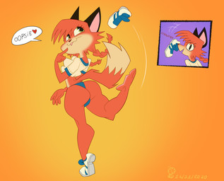anthro asymmetrical_footwear clothing countershading feet female foot_fetish foot_play footwear hindpaw paws shoes solo speech_bubble text oddjuice patricia_mac_sionnach canid canine fox mammal red_fox true_fox 2020 english_text hi_res