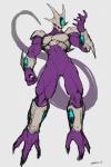 3_toes 5_fingers biceps black_nails colored_nails empty_eyes feet fingers male multicolored_body muscular muscular_humanoid muscular_male nails not_furry nude prehensile_feet purple_body red_eyes solo toes white_body kokusoji dragon_ball dragon_ball_z cooler_(dragon_ball) alien frieza_race humanoid signature sketch