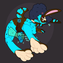 4_toes afro all_fours anthro anus ass_up backsack balls black_hair black_spots blue_body blue_fur blue_penis brown_body brown_fur butt cheek_tuft cross-popping_vein disembodied_hand duo erection facial_tuft feet fur genitals grey_background grumpy hair half-closed_eyes handjob handjob_from_behind humanoid_genitalia humanoid_penis looking_at_viewer looking_back male motion_blur motion_lines narrowed_eyes one_eye_closed penile penis penis_backwards penis_milking perineum presenting presenting_anus presenting_balls presenting_hindquarters presenting_penis reverse_handjob sex simple_background solo_focus spots tan_body tan_fur toes tuft xing1 lagomorph leporid mammal rabbit 1:1 absurd_res colored digital_drawing_(artwork) digital_media_(artwork) hi_res