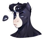 anthro black_hair eyebrows eyelashes hair male pompadour simple_background solo white_background plna angel_(plna) equid equine horse mammal hi_res