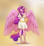 anthro big_breasts breasts cleavage clothed clothing dress female horn solo wings margony friendship_is_magic hasbro my_little_pony mythology princess_cadance_(mlp) equid equine mammal mythological_creature mythological_equine winged_unicorn digital_media_(artwork) hi_res shaded