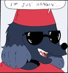 anthro black_body black_fur clothing comic_panel dialogue fur hat headgear headwear magic_user male shaggy_fur solo wizard_hat wizard_robe gatorbeanjava megg_mogg_&_owl mike_(megg_mogg_&_owl) canid canine canis domestic_dog mammal comic hi_res redraw