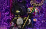 anthro big_breasts breasts clothed clothing female glowing glowing_eyes holding_object holding_staff solo staff yellow_eyes stormkinght in_heat_(game) nile_(in_heat) felid feline mammal hi_res tagme