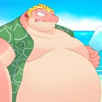 anthro belly big_belly clothed clothing eyes_closed food kemono male moobs obese obese_male open_clothing open_shirt open_topwear overweight overweight_male popsicle shirt solo topwear water marumu_5656 dragon_quest dragon_quest:_the_adventure_of_dai square_enix crocodine crocodile crocodilian reptile scalie 1:1 2023 hi_res