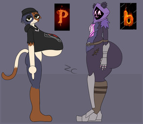 anthro big_breasts big_butt bottom_heavy breasts butt duo female huge_breasts huge_butt hyper hyper_breasts top_heavy zerocloak epic_games fortnite meow_skulls raven_team_leader bear felid feline mammal absurd_res hi_res