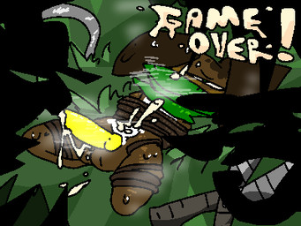 after_sex anthro arms_tied balls big_balls big_penis bodily_fluids bound clippers cum cum_covered cum_on_body cum_on_ground dungeon_mauler excessive_cum excessive_genital_fluids exhausted female gardener_(jtlavaman) genital_fluids genitals group hands_behind_back hedger_(jtlavaman) kerchief laugh legs_tied looking_down lying male male/female messy on_back penis sickle silhouette steam sweat trio yellow_penis jtlavaman moz_(jtlavaman) canid canine canis deer demon domestic_dog mammal 4:3 low_res