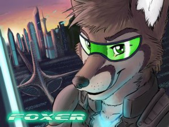 anthro brown_outerwear city cityscape clothing eyewear front_view future glasses green_eyewear jacket looking_at_viewer male smile solo three-quarter_view topwear unknown_artist canid canine fox mammal 4:3 bust_portrait digital_media_(artwork) low_res portrait