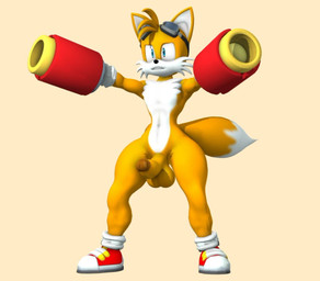 2_tails anthro arm_cannon balls big_penis blue_eyes brown_glans cannon cannons clothing erection eyewear eyewear_on_head femboy fight footwear genitals gesture glans gloves goggles goggles_on_head hand_gesture handwear humanoid_genitalia humanoid_penis male mostly_nude multi_tail penis pointing ranged_weapon shoes shooting simple_background solo tail thick_thighs weapon wide_hips doomlazy27 kabalmystic_(modeler) thunderdogboi_(modeler) prisma3d sega sonic_the_hedgehog_(series) miles_prower canid canine fox mammal 3d_(artwork) digital_media_(artwork)