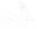 4_ears anthro bedroom_eyes butt female heart_symbol inviting licking licking_lips licking_own_lips looking_at_viewer looking_back multi_ear narrowed_eyes nude rear_view seductive self_lick solo tongue tongue_out halbean guild_wars purna_whitewillow charr felid mammal hi_res monochrome sketch