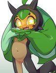 blush blush_lines bodily_fluids clothed clothing clothing_lift fangs female flashing flashing_breasts flashing_pussy flat_chested genital_fluids genitals horn inverted_nipples navel nipples orange_eyes plant pussy shirt shirt_lift simple_background teeth topwear vaginal_fluids young young_female cotora nintendo pokemon elemental_creature flora_fauna generation_9_pokemon humanoid legendary_pokemon ogerpon pokemon_(species) teal_mask_ogerpon hi_res