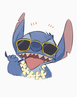 4_fingers anthro blue_body blue_claws blue_fur blue_nose claws eyewear finger_claws fingers fur gesture hand_gesture head_tuft lei looking_at_viewer male notched_ear open_mouth open_smile pink_tongue shaka_sign sharp_teeth simple_background smile solo sunglasses teeth tongue tongue_out tuft white_background zunda_d2002 disney lilo_and_stitch stitch_(lilo_and_stitch) alien experiment_(lilo_and_stitch) 2025 colored_sketch sketch