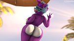 anthro big_breasts big_butt breasts butt detailed_background electronics female gesture hair hand_gesture head_tuft headphones looking_at_viewer looking_back multicolored_body nipples nude open_mouth purple_body purple_hair side_boob smile solo thick_thighs tuft two_tone_body v_sign white_body wide_hips meatroza epic_games fortnite dj_bop alpaca camelid mammal 16:9 2020 3d_(artwork) digital_media_(artwork) hi_res source_filmmaker_(artwork) widescreen