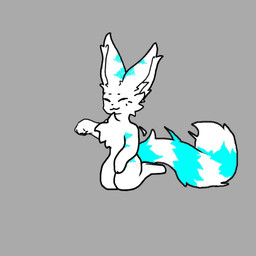 ambiguous_gender anthro bent_legs blue_body blue_fur blue_tail ears_up eyes_closed fluffy fluffy_chest fur gesture greeting grey_background hand_waving happy inner_ear_fluff kneeling long_ears long_tail markings motion_lines pawpads paws simple_background solo striped_body striped_markings striped_tail stripes tail tail_markings tail_motion tailwag tuft turning_around waving waving_at_viewer white_body white_fur white_tail young young_anthro kemoniko54 unknown_species 1:1 animated short_playtime sound video