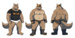 anthro belly brown_body butt clothing humanoid_hands kemono male mask moobs multiple_poses navel nipples overweight overweight_male pose simple_background solo underwear white_background flappydog flappydog_(character) canid canine canis domestic_dog mammal 2021 hi_res model_sheet