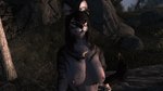 anthro breasts female fremibr nude outside solo bethesda_game_studios microsoft skyrim the_elder_scrolls sa'chil domestic_cat felid feline felis khajiit mammal 16:9 hi_res widescreen