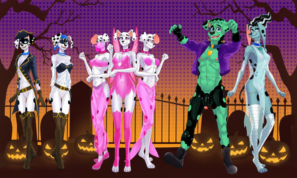 aged_up anthro anthrofied balls belly_dancer_outfit boots bottomless bottomless_anthro bottomless_female bottomless_male bottomwear breasts casual_exposure cemetery clothed clothing collar costume eye_patch eyewear feet female flaccid food footwear foreskin frankenstein_costume fruit fur genitals group halloween_costume hat headgear headwear holidays humanoid_genitalia humanoid_penis jack-o'-lantern looking_at_viewer male markings muscular muscular_male navel nipples open_clothing open_shirt open_topwear outside partially_retracted_foreskin penis pirate_costume plant pumpkin shirt shoes shorts smile spots standing tail teeth toes tombstone topwear translucent translucent_clothing tree vulva dal101strefan 101_dalmatian_street 101_dalmatians disney halloween dallas_(101_dalmatians) dee_dee_(101_dalmatians) deja_vu_(101_dalmatians) delilah_(101_dalmatians) destiny_(101_dalmatians) dizzy_(101_dalmatians) doug_(101_dalmatians) triple_d_(101_dalmatians) canid canine canis dalmatian domestic_dog mammal 5:3 digital_media_(artwork) hi_res