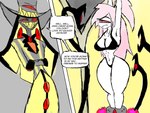 anthro bound breasts captured dialogue duo female male male/female text thick_thighs kreteny hazbin_hotel cherri_bomb_(hazbin_hotel) sir_pentious_(hazbin_hotel) humanoid reptile scalie snake comic english_text hi_res