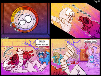 ambiguous_feral ambiguous_gender ambiguous_humanoid amputee attack ballbusting balls bite blood bodily_fluids clothed clothed_humanoid clothing cock_and_ball_torture crying disability feral genital_torture genitals gore helpless male male_feral missing_leg missing_limb neonate pain pained_expression screaming suffering surprised tears text vore young young_ambiguous young_feral spacefluff fluffy_pony fluffy_pony_(species) humanoid mammal undead zombie 2023 4:3 comic digital_media_(artwork) english_text hi_res