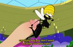 2022 4_arms absurd_res anthro arthropod bee black_body bodily_fluids breasts butt detailed_background dialogue disembodied_penis duo english_text erection extreme_size_difference female female_focus female_on_human flying genital_fluids genitals hanna-barbera hi_res hot_dogging human human_on_anthro hymenopteran insect interspecies larger_human larger_male male male/female male_on_anthro mammal micro mr_valentine00 multi_arm multi_limb penis pointed_tail precum queen_bea secret_squirrel_show sex size_difference smaller_anthro smaller_female solo_focus text toony