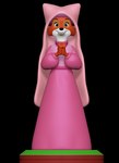 3d_modeling 3d_print anthro clothed clothing dress female orange_body pink_clothing praying_hands silk simple_background smile solo stage standing sillytoys disney robin_hood_(disney) maid_marian canid canine fox mammal 3d_(artwork) digital_media_(artwork) hi_res