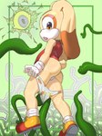 anthro blush bodily_fluids clothed clothing female fur genitals nude penis pussy sex simple_background solo tail tentacles young kranson sega sonic_the_hedgehog_(series) cream_the_rabbit lagomorph leporid mammal rabbit 3:4 digital_media_(artwork) hi_res