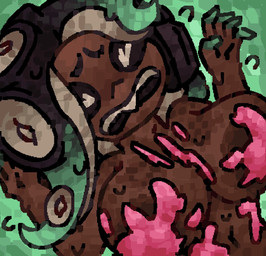 bodily_fluids breasts brown_body brown_skin cum cum_on_breasts electronics eyes_closed female flying_sweatdrops freckled_breasts freckles genital_fluids green_background hands_up headphones nude nude_female pseudo_hair shocked simple_background solo sweat sweatdrop tentacle_hair tentacles worried scaliescum nintendo splatoon marina_(splatoon) aquatic cephalopod humanoid mollusk octarian octoling bust_portrait hi_res portrait