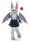 anthro belt bottomwear choker clothed clothing female front_view jewelry layered_clothing looking_at_viewer necklace skirt solo sparkles spread_wings wings danch1k final_fantasy square_enix bonnie_klunnox humanoid ivalician_moogle mammal moogle absurd_res hi_res