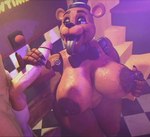 anthro areola big_breasts bow_tie breasts clothing crossgender duo female handjob hat headgear headwear huge_breasts machine male male/female mostly_nude mtf_crossgender nipples penile sex thick_thighs tongue tongue_out top_hat octal_nsfw five_nights_at_freddy's scottgames faiza_fuckbear_(octal) freddy_(fnaf) animatronic bear human mammal robot 2024 3d_(artwork) digital_media_(artwork)